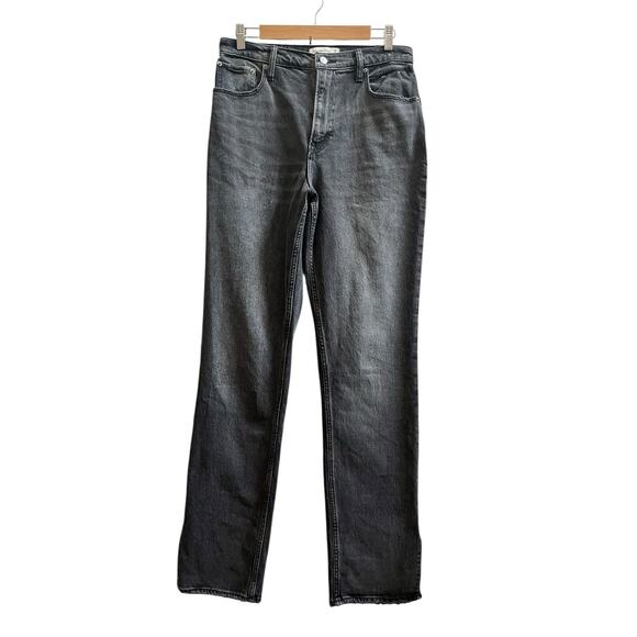 Abercrombie Fitch Size 8 Long Black Wash 90s Straight Ultra High Rise Jean 29x33 - Picture 4 of 14